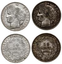 lot 2 x 50 centymów 1871 A, 1894 A, Paryż, srebr