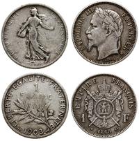 zestaw 2 monet, 1 frank 1868 BB (Napoleon III, m