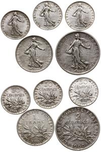 lot 5 monet, Paryż, 2 franki 1900, 1 frank 1901,