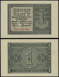 1 złoty 1.08.1941, seria BB, numeracja 9295738, 