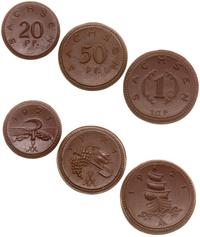 zestaw 3 monet zastępczych 1921, biskwit, razem 