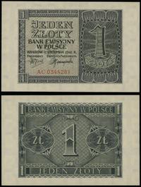 1 złoty 1.08.1941, seria AC, numeracja 0344281, 