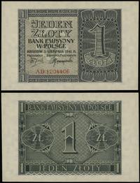 1 złoty 1.08.1941, seria AD, numeracja 1204406, 