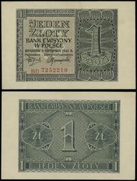 1 złoty 1.08.1941, seria BD, numeracja 7252219, 