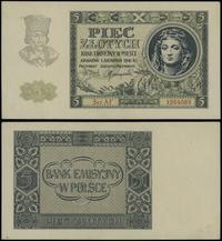 5 złotych 1.08.1941, seria AF, numeracja 1554085