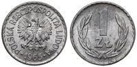 1 złoty 1965, Warszawa, aluminium, smugi mennicz