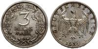 3 marki 1931 A, Berlin, rzadki typ monety, AKS 3