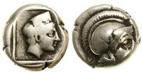 hekte ok. 412-378 pne, Aw: Głowa Ateny w hełmie 