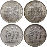 lot 2 x 20 koron 1933, 1934, Kremnica, srebro pr