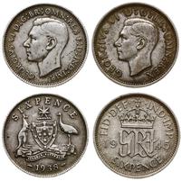 zestaw 2 monet, 6 pensów 1938 (Australia, mennic