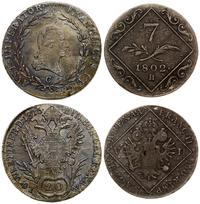 lot 2 monet, 7 krajcarów 1802 B, Krzemnica oraz 