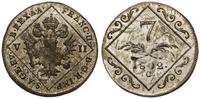7 krajcarów 1802 C, Praga, przebite z monety dwu