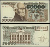 50.000 złotych 1.12.1989, seria AC, numeracja 61