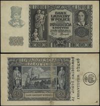 20 złotych 1.03.1940, seria L, numeracja 2958347