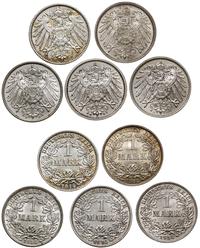 Niemcy, zestaw 5 x 1 marka, 1914