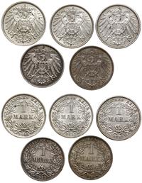 Niemcy, zestaw 5 x 1 marka, 1915