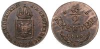 1/2 krajcara 1816 A, Wiedeń, piękna moneta z duż