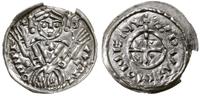 denar 1063-1074, Aw: Postać siedząca na tronie z