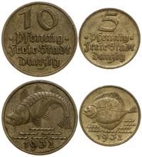 zestaw: 5 i 10 fenigów 1932, Berlin, Flądra i Do