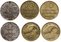 Polska, zestaw: 10 fenigów 1923 i 2 x 10 fenigów 1932