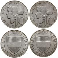Austria, zestaw: 4 x 10 szylingów, 1957, 1958, 1959, 1970
