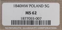 Polska, 5 groszy, 1840 MW