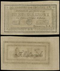 4 złote polskie 4.09.1794, seria 2-B, piękne, Lu