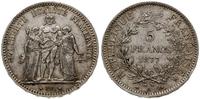 5 franków 1877 A, Paryż, moneta czyszczona, Gado