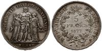 5 franków 1877 A, Paryż, lekko czyszczone, Gadou