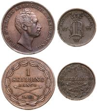 Szwecja, zestaw 2 monet, 1852