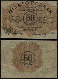 50 fenigów 4.11.1919, odmiana bez oznaczenia ser