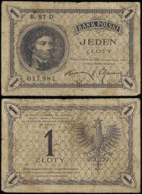 1 złoty 28.02.1919, seria 87D, numeracja 017984,
