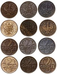 Polska, zestaw 6 x 2 grosze, 1928, 1932, 1933, 1934, 1936, 1937