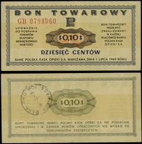 bon na 10 centów 1.07.1969, seria GB, numeracja 