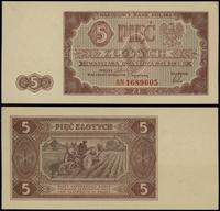 5 złotych 1.07.1948, seria AN, numeracja 1689605