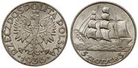 5 złotych 1936, Warszawa, Żaglowiec, ładna monet