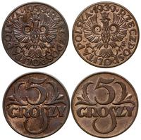 Polska, zestaw: 2 x 5 groszy, roczniki: 1938, 1939