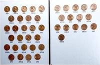 Stany Zjednoczone Ameryki (USA), klaser z monetami 1 centowymi (42 sztuki), 1959-1982 / (bez znaku), S, D