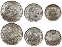 zestaw 3 monet, 20 krajcarów 1868, 10 krajcarów 