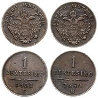 lot 2 x centesimo 1852 M, 1852 V, Mediolan i Wen