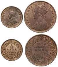 zestaw 2 monet, Kalkuta, 1/4 anna 1894 (Wiktoria