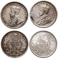 Indie, lot 2 x 1/2 rupii, 1921, 1936