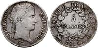 5 franków 1811 B, Rouen, srebro próby "900", Dav