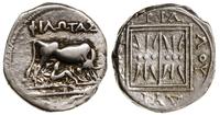 drachma II/I w. pne, Aw: Krowa z cielakiem ssący