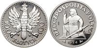 100 złotych 1924, Warszawa, replika monety proje