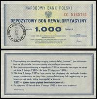 Polska, depozytowy bon rewaloryzacyjny na 1.000 złotych, 1982