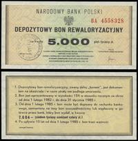Polska, depozytowy bon rewaloryzacyjny na 5.000 złotych, 1982