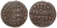 3 fenigi 1738, Wismar, SB 83