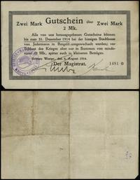 Pomorze, 2 marki, ważne od 6.08.1914 do 31.12.1914