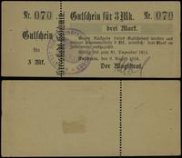 3 marki ważne od 8.08.1914 do 31.12.1914, karton